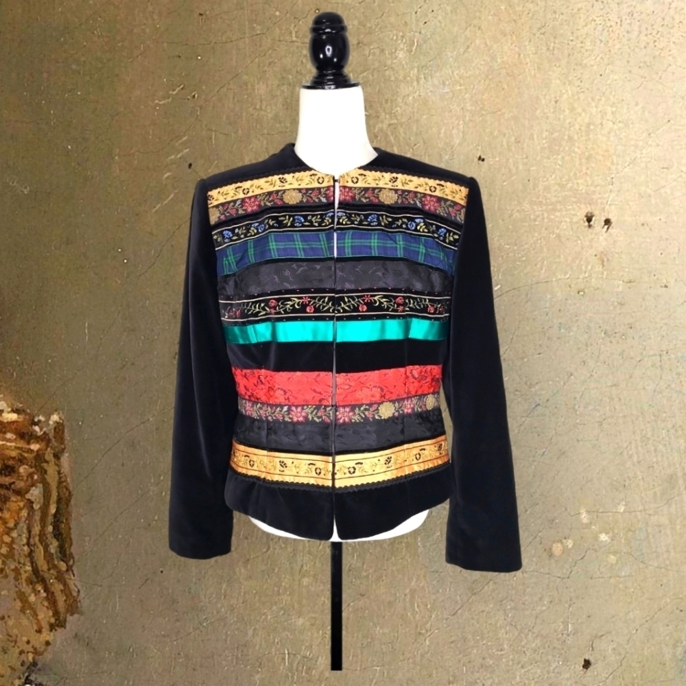 Susan Bristol Women's Blazer Size 10 Vintage Cotton Velour Waist Coat